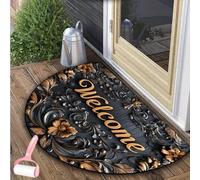 Genérico Boho Style Semicircular Door Mat,Half Round Absorbent Carpet,Front Door Entryway Rug,Easy Clean Non Slip Soft Floor Carpet for Indoor Outdoor Entrance Bathroom Dorm