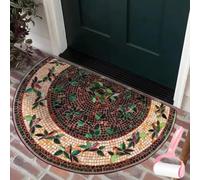 Genérico Boho Style Semicircular Door Mat,Half Round Absorbent Carpet,Front Door Entryway Rug,Easy Clean Non Slip Soft Floor Carpet for Indoor Outdoor Entrance Bathroom Dorm