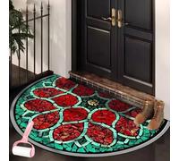 Genérico Boho Style Semicircular Door Mat,Half Round Absorbent Carpet,Front Door Entryway Rug,Easy Clean Non Slip Soft Floor Carpet for Indoor Outdoor Entrance Bathroom Dorm