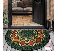 Genérico Boho Style Semicircular Door Mat,Half Round Absorbent Carpet,Front Door Entryway Rug,Easy Clean Non Slip Soft Floor Carpet for Indoor Outdoor Entrance Bathroom Dorm