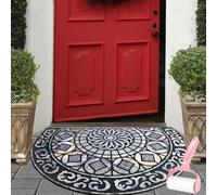 Genérico Boho Style Semicircular Door Mat,Half Round Absorbent Carpet,Front Door Entryway Rug,Easy Clean Non Slip Soft Floor Carpet for Indoor Outdoor Entrance Bathroom Dorm