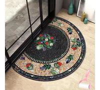 Genérico Boho Style Semicircular Door Mat,Half Round Absorbent Carpet,Front Door Entryway Rug,Easy Clean Non Slip Soft Floor Carpet for Indoor Outdoor Entrance Bathroom Dorm