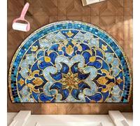 Genérico Boho Style Semicircular Door Mat,Half Round Absorbent Carpet,Front Door Entryway Rug,Easy Clean Non Slip Soft Floor Carpet for Indoor Outdoor Entrance Bathroom Dorm