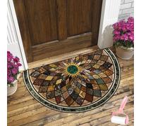 Genérico Boho Style Semicircular Door Mat,Half Round Absorbent Carpet,Front Door Entryway Rug,Easy Clean Non Slip Soft Floor Carpet for Indoor Outdoor Entrance Bathroom Dorm