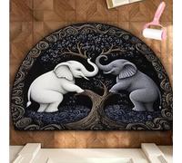 Genérico Boho Style Semicircular Door Mat,Half Round Absorbent Carpet,Front Door Entryway Rug,Easy Clean Non Slip Soft Floor Carpet for Indoor Outdoor Entrance Bathroom Dorm