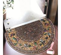 Genérico Boho Style Semicircular Door Mat,Half Round Absorbent Carpet,Front Door Entryway Rug,Easy Clean Non Slip Soft Floor Carpet for Indoor Outdoor Entrance Bathroom Dorm