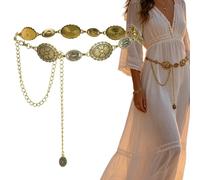 Genérico Boho Taillenkette,Metall Dekorativer Hüft Körper Taille Schmuck,Western Conchos Kettengürtel | die Jeans und Hosen Outfits Konzerte Rodeo Festivals Hüfte Body Sommer und Mädchen