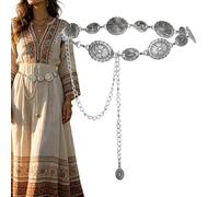 Genérico Boho Taillenkette,Metall Dekorativer Hüft Körper Taille Schmuck,Western Conchos Kettengürtel | die Jeans und Hosen Outfits Konzerte Rodeo Festivals Hüfte Body Sommer und Mädchen