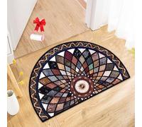 Genérico Boho Vintage Half Round Door Mat,Semicircular Absorbent Non Slip Soft Floor Carpet,Indoor Outdoor Semi Circle Entrance Rug for Kitchen Patio Front Door Mat Decor
