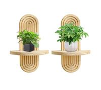 Genérico Boho Wall Shelf, Arched Solid Wood Floating Display, Modern Rustic Bohemian Wall Decor Storage For Living Room and Bathroom Nursery Corridor Entrance Hallway Office Kitchen Home Organization