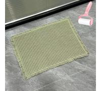 Genérico Boho Woven Modern Bath Mat Non Slip, Strong Absorbent Bathroom Mat with Tassels, Solid Color Small Plaid Shower Mats for Kitchen Laundry Farmhouse Decorate