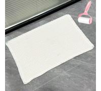 Genérico Boho Woven Modern Bath Mat Non Slip, Strong Absorbent Bathroom Mat with Tassels, Solid Color Small Plaid Shower Mats for Kitchen Laundry Farmhouse Decorate
