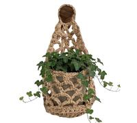 Genérico Boho Woven Plant Hanger, Decorative Cotton Macrame, 12x10 Inches Small Hanger with Knotted Design, Indoor Hanging Basket, Hangerr with Stylish Pattern, Plants for Bedroom Living Room