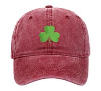 Genérico Boina Gorra Cuero St. Pa Trick's Day Hat Green Baseball Cap Sha Mrock Embroidered for Man Women Funny Gorra T, vino., Talla única