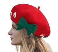 Genérico Boina Navideña Mujer,Boina Navideña - Sombrero francés de lana | francesa para mujer, elegante gorro de invierno para mujeres y niñas, sombreros decorativos de pintor