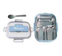 Genérico Boîte à lunch en acier inoxydable | Porta Pranzo | Boîte à 3 compartiments, goûter pour adulte avec couverts pour l'école, le bureau et les pique-niques