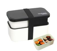 Genérico Boîte À Repas Pour Adultes,Bol Empilable De 1450 Ml - Boîte À Repas 2 Niveaux Pour La Préparation Avec Set D'Ustensiles Et Sangle 7,72x4.25x4.88 Pouces École, Pique-nique