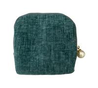 Genérico Boîte Bijoux Voyage, Sac Rangement Velours Zippé, Organisateur Pliable Avec Poches Multiples, Évite Enchevêtrement Colliers Bracelets Bagues, 14x13cm Compact Transportable