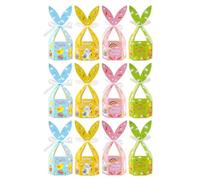 Genérico Boîtes Cadeaux Fête - Lot 12 Contenants Biscuits Thème Pâques | Lapin Avec Ruban Boîtes Oreilles Lapin Pour, Gâteau Pâtisserie Dessert Printemps Mariage Anniversaire Baptême Événement