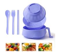 Genérico Bol Para Ramen Para Microondas Con Tapa, Juego De Bol Para Ramen, Bol Para Ramen Para Microondas Con Colador, Olla Para Ramen Para Ensaladas Y Frutas(Purple)