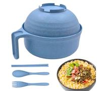 Genérico Bol Rámen Microondas - Cocina Rámen Con Cuchara, Tenedor Y Palillos | Gran Bol Apto Alimentos, Seguro Microondas Lavavajillas, Perfecto Para Comidas Rápidas Y Fáciles