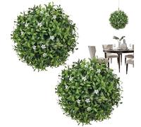 Generico Bola artificial de Boxwood Topiary Ball, imitación de bolas de madera de boxeo, 9,84 pulgadas, adorable, compacta, resistente al agua, ornamentos colgantes para jardín, boda, balcón, patio