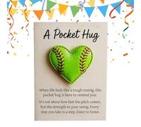 Genérico Bola de Softbol de Bolsillo - Decoración de Softbol en Forma de Corazón | Tarjetas De Motivación,para Mujeres Hombres Amigos Novios Adultos Navidad Compañeros De Trabajo Pascua Atletas