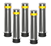 Genérico Bolardos de Seguridad Desmontables de Acero Inoxidable de Alta Resistencia - 5 Postes Amarillos para barreras de tráfico para garajes y aparcamientos privados - Soluciones de Aparcamiento du