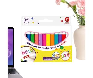Genérico Bolígrafo 3D Set de Manualidades DIY 12 Piezas de Secado Rápido | Bolis de Impresión de Arte Escolar Infantil para Colegio Aula Guardería Casa Fiesta Cumpleaños