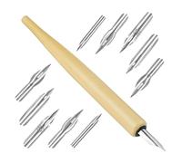 Genérico Bolígrafo de tinta de acero inoxidable - 11 recargables reemplazables, incluye cinta y portabolígrafos de madera, accesorios de escritura profesionales