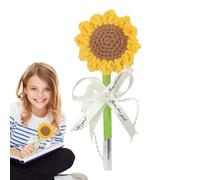 Generico Bolígrafos de gel con flores, bolígrafo de mujer - Manual de ganchillo herramienta de escritura papelería oficina niños profesor mujer niña boda