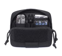 Genérico Bolsa Admin MOLLE Riñonera Horizontal para Smartphone, Paquete Accesorio Compacto Suitable for Chest Systems Deporte(Black)