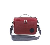 Genérico Bolsa Almuerzo Bolsa de Almuerzo portátil, Caja térmica for Alimentos, Fiambrera Impermeable for Oficina con Correa for el Hombro, Organizador, Estuche Aislado(Red)