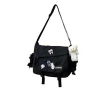 Genérico Bolsa bandolera de nailon casual gran capacidad mensajera hombro kawaii japonesa Harajuku Tooling Wind Tendencia callejera Correa única Apertura con cremallera Costura coche Equipaje suave