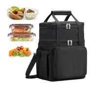 Genérico Bolsa De Almuerzo - Portátil Amplia,Bolso Térmico Ampliable de Doble Nivel con Correa Bandolera Portátil para Hombre Mujer Picnic Actividades Exteriores