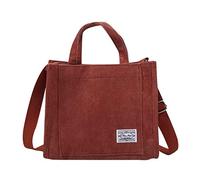 Genérico Bolsa de bolsa de mano Corduroy Mujeres Casual Messenger Bolsa de lona de hombro (Brown One Size)