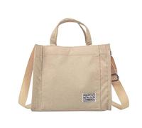 Genérico Bolsa de bolsa de mano Corduroy Mujeres Casual Messenger Bolsa de lona de hombro (White One Size)