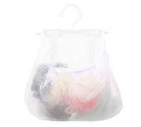 Genérico Bolsa de Malla Colgante de Color Claro 34,7 X 27,6 Cm para Lavandería y Baño, Organizador Versátil para Pinzas de Ropa Gancho Resistente, Bolsa Transpirable de Almacenamiento
