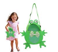 Genérico Bolsa de Malla Playa - Bolsa Para Recolectar Conchas | Portátil Ajustable Forma Sapo para Niños y Niñas Colección Viaje Playa