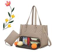 Genérico Bolsa De Mano 2 En 1, Bolsa De Almuerzo Combinada, Bolsa De Trabajo Grande Con Compartimento For El Almuerzo, Bolsas De Mano A Prueba De Fugas De 15,6 Pulgadas(Khaki)