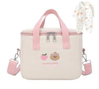 Generico Bolsa de pañales - Bolsa organizadora para pañales de viaje | Bolsa de gran capacidad | con bolsillos aislados, correa ajustable para el hombro para niñas y niños, rosa, riferimento alla