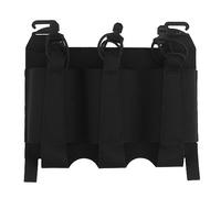 Genérico Bolsa Elástica Táctica Triple con G-Hooks, Panel Frontal Chaleco Funda Portaobjetos para Cosplay Deporte(BLK)