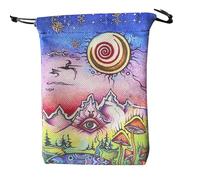 Genérico Bolsa para Tarot | Bolsillo De Terciopelo - Organizador para Cartas Oráculo Y Cristales con Cordón De Cierre para Rituales Viajes Yoga Suministros Adivinación