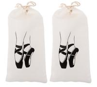 Genérico Bolsa para Zapatillas de Ballet Cordón, Lona Resistente, Tamaño para 1 Par, Diseño Estampado para Mujer y Niña, Bolsa Ligera para Gimnasio y Entrenamiento de Danza