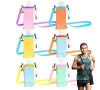 Genérico Bolsa Portabotellas - Bolso Bandolera para Botellas De Agua,Juego De 6 Fundas con Correa Ajustable para Ciclismo Y Picnic Al Aire Libre