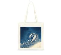 Genérico Bolsa Tote Bag 35X38Cm Ballena Bolsa Tela Para Pintar Estampada Bolsas De Con Algodon Asas Blanca Por Niñas Y Mujeres Lienzo Bolsas Eco, Lavadora, Compras, Vacaciones, Trabajo