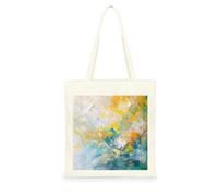 Genérico Bolsa Tote Bag 35X38Cm Gradiente Bolsa Tela Para Pintar Estampada Bolsas De Con Algodon Asas Blanca Por Niñas Y Mujeres Lienzo Bolsas Eco, Lavadora, Compras, Vacaciones, Trabajo