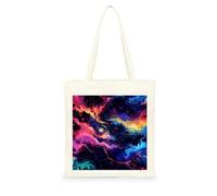 Genérico Bolsa Tote Bag 35X38Cm Nebulosa Soñadora Bolsa Tela Para Pintar Estampada Bolsas De Con Algodon Asas Blanca Por Niñas Y Mujeres Lienzo Bolsas Eco, Lavadora, Compras, Vacaciones, Trabajo