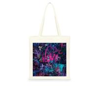 Genérico Bolsa Tote Bag 35X38Cm Oscuro Bolsa Tela Para Pintar Estampada Bolsas De Con Algodon Asas Blanca Por Niñas Y Mujeres Lienzo Bolsas Eco, Lavadora, Compras, Vacaciones, Trabajo
