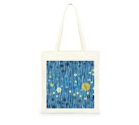 Genérico Bolsa Tote Bag 35X38Cm Rayas Azules Bolsa Tela Para Pintar Estampada Bolsas De Con Algodon Asas Blanca Por Niñas Y Mujeres Lienzo Bolsas Eco, Lavadora, Compras, Vacaciones, Trabajo